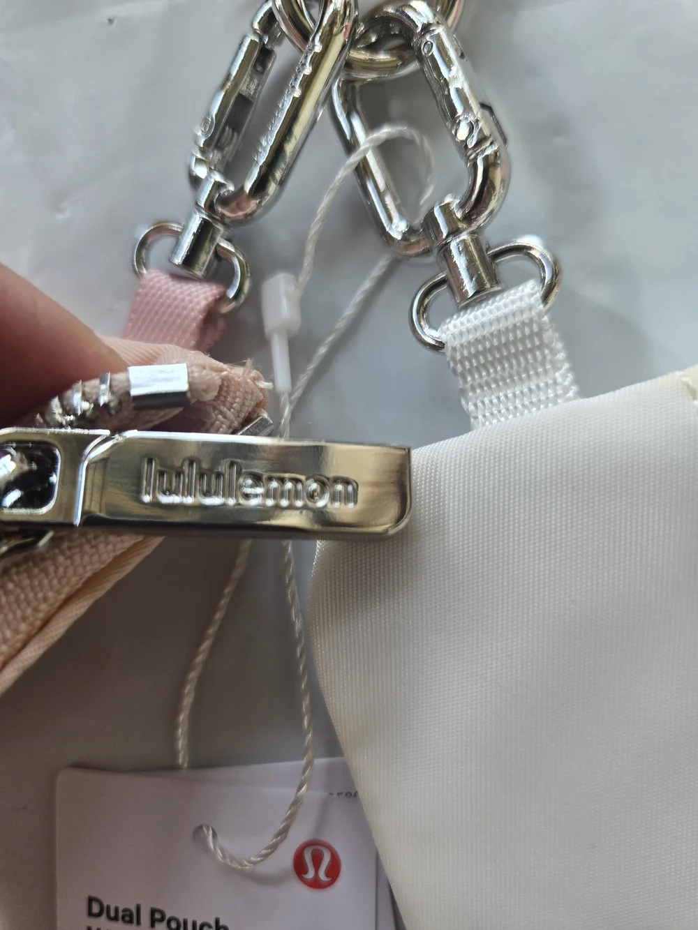 lululemon Dual Pouch Wrislet PASTEL PINK AND CREAM